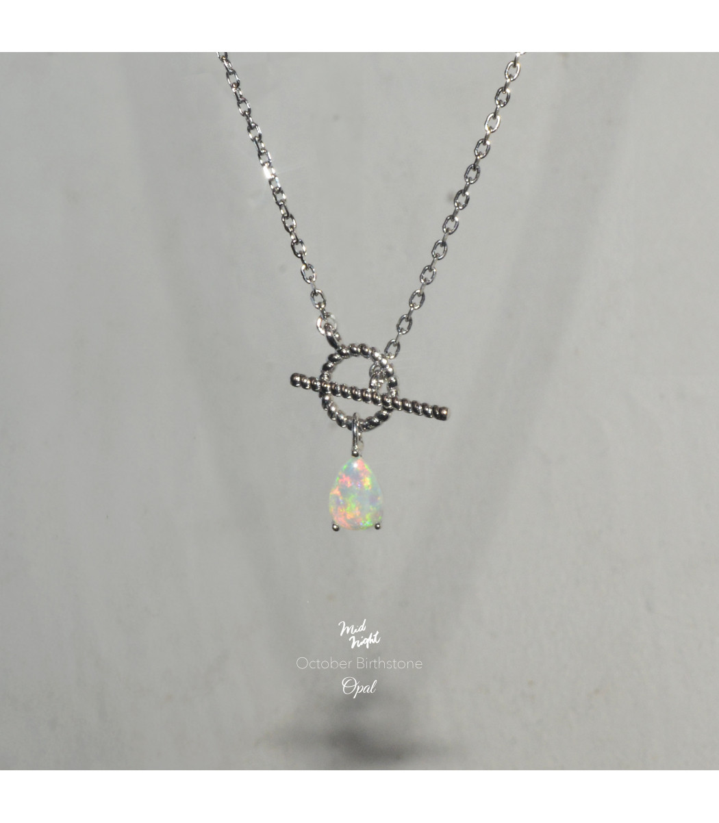 October Birthstone- Australia Droplet Opal Necklace 